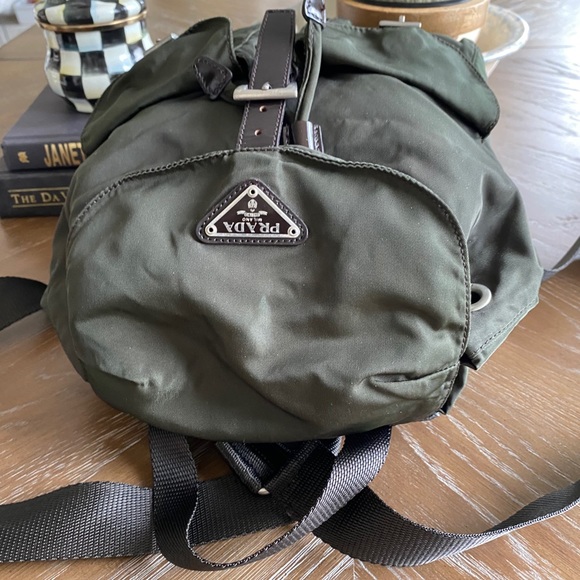 Prada Back Pack Olive Nylon 839637 - Picture 11 of 16